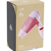 Фен складной Luazon LF-23, 800 Вт, 2 скорости, 2 температурных режима, розовый