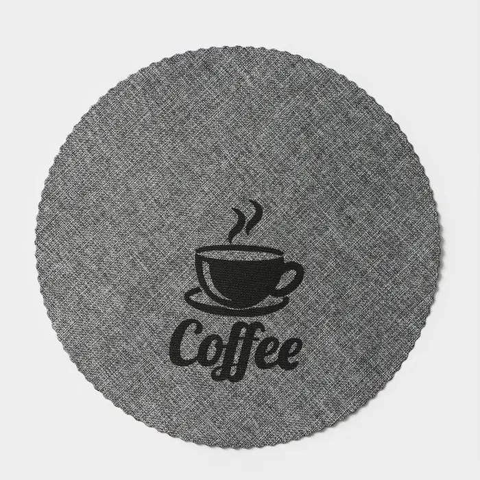 Салфетки сервировочные на стол Доляна Coffee, 4 шт., d=37 см, серые