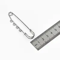 Булавка для подвесок PO-065 №03, (набор 2 шт.) 70&times;20&times;7 мм, серебра