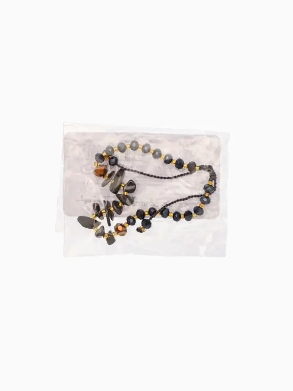 Браслет, длина 16 см, цв. синий, золотой