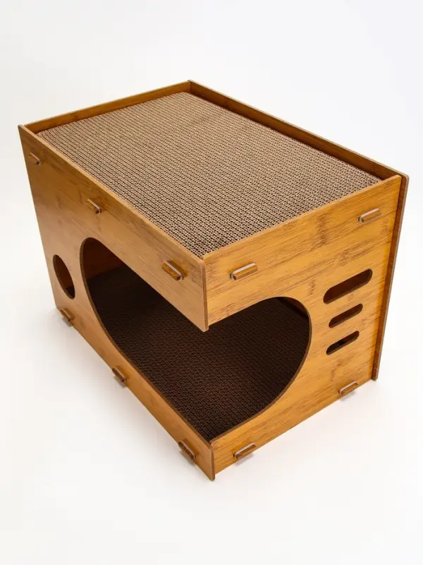 Когтеточка-лежанка "Пижон" из гофрокартона с кошачьей мятой "Таунхаус", 44 х 33 х 32 см