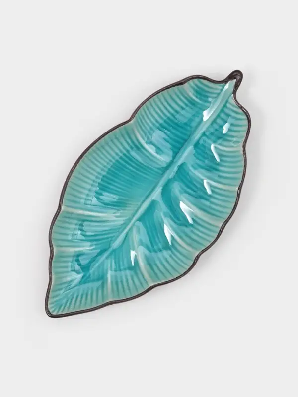 Блюдо сервировочное &laquo;Таллула. Лист&raquo;, 18&times;9.5 см, керамика, голубое
