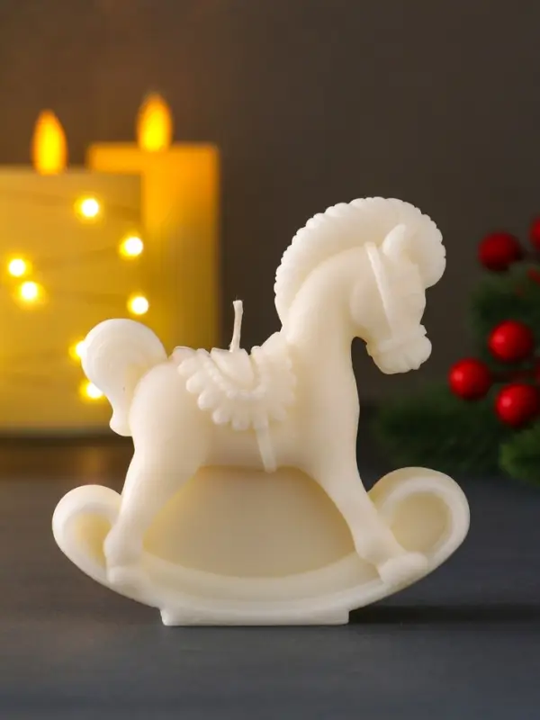 Декоративная свеча "Лошадка-качалка" (натуральный воск), 96*35*100