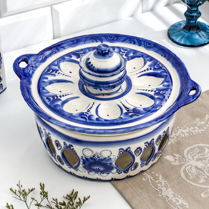 Подставка для яиц Подставка для яиц "Куличница", гжель, фарфор, 25х11 см