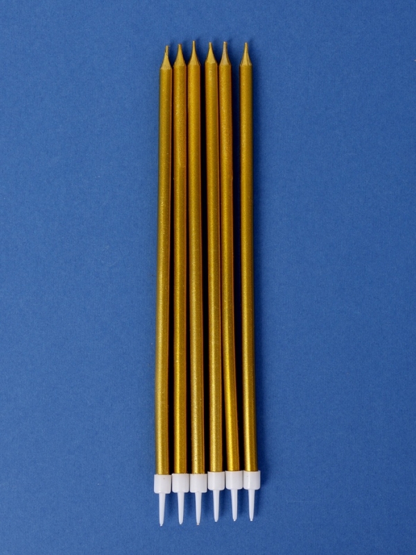 Свечи в торт Свечи в торт "Высокий Ройс", 6 шт, золото