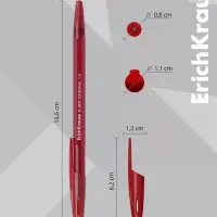 Ручка шариковая ErichKrause R-301 Stick Original, узел 1мм, красная