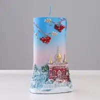 Свеча - цилиндр &laquo;Зимняя рябина&raquo;, 9.5&times;4&times;15.5 см