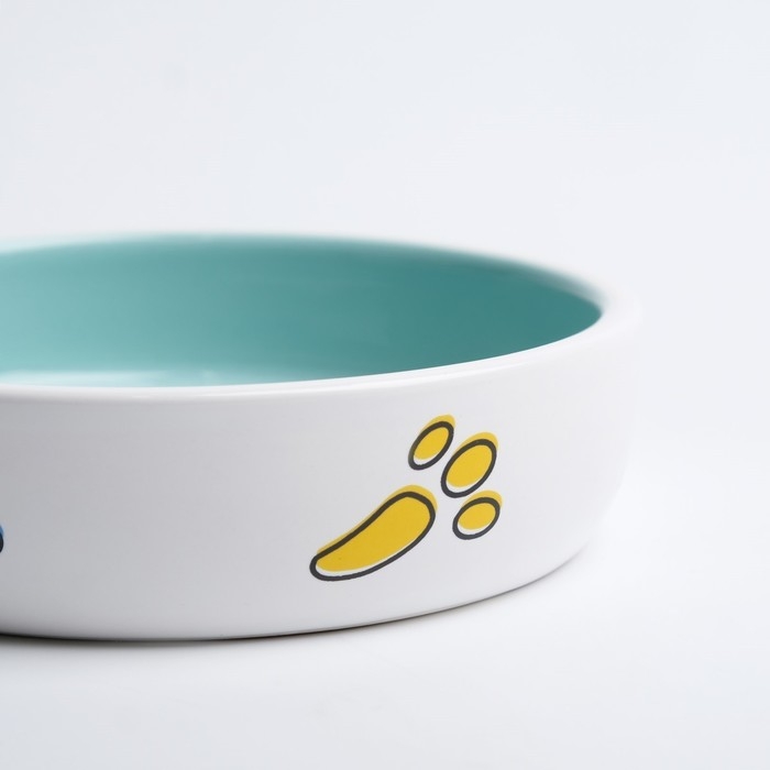 Миска керамическая  Миска керамическая "Заяц" 200 мл, 12 x 3 cм, белая/зелёная