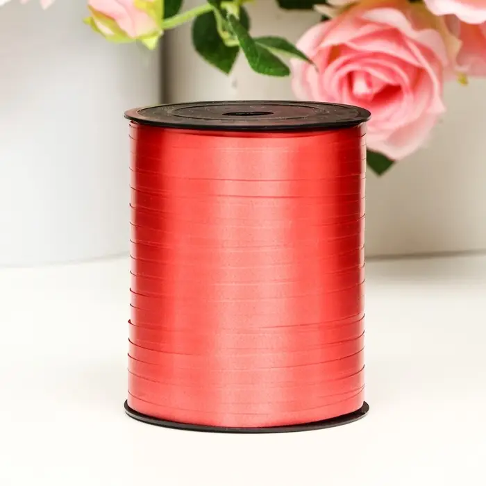 Лента для декора, подарков и шаров, красный, 0.5 см &times; 500 ярдов