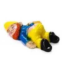 Садовая фигура из гипса &laquo;Рыжий пьяный гном&raquo;, 23&times;16&times;7 см