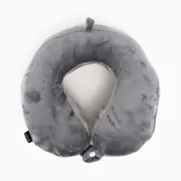 Подушка для путешествий бархатная формовая "Перезагрузка", серая Подушка для путешествий бархатная формовая "Перезагрузка", серая