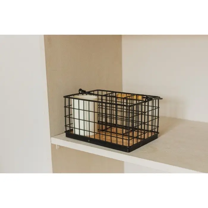 Корзина для мелочей Доляна &laquo;Эстетика&raquo;, 23&times;16&times;12 см, чёрная