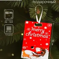 Пакет подарочный новогодний, &laquo;С новым годом!&raquo;, с zip-lock застежкой, 20&times;30+4.5 см