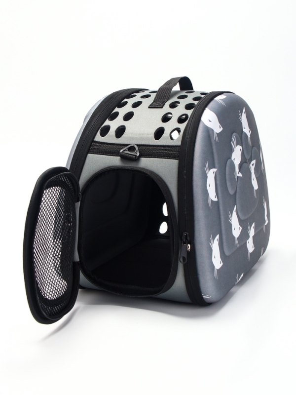 Складная сумка-переноска с отдельным входом, материал EVA, 43,5 х 28 х 33 см, серая Складная сумка-переноска с отдельным входом, материал EVA, 43,5 х 28 х 33 см, серая