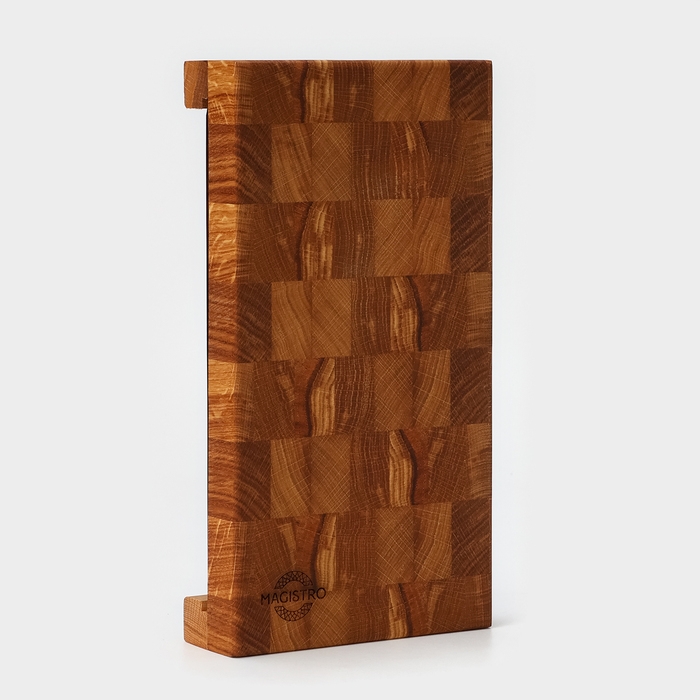 Доска разделочная Magistro, дуб, с металлической гастроёмкостью, 30,5×16,5×5 см, в крафтовой коробке