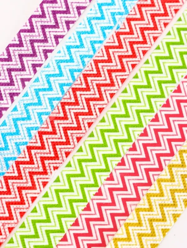 Лента упаковочная для декора и подарков, зигзаг, МИКС, 1.2 см &times; 5 м&plusmn;5%