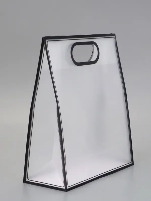 Пакет ПП с вырубной ручкой, прозрачный, 33&times;28&times;12 см, чёрный