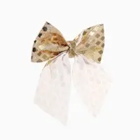 Ёлочные игрушки 2 шт. &laquo;Зимнее волшебство. Бант&raquo; пластик, 12&times;11 см, золото