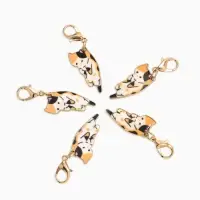 Шарм для браслета на карабине &laquo;Котёнок&raquo;, цветной в золоте