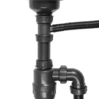 Сифон для мойки ZEIN, 3 1/2&rsquo;&rsquo;*40мм, прямоугольный перелив, с гофротрубой 40/50мм, серый