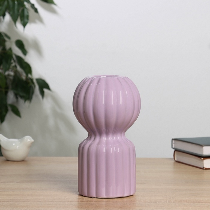 Ваза керамика настольная Ваза керамика настольная "Кэйлн" 20х9,5 см, сиреневый
