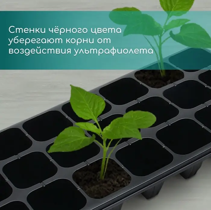 Кассета для выращивания рассады Greengo на 21 ячейку, по 200 мл, из пластика, 54&times;28&times;10 см