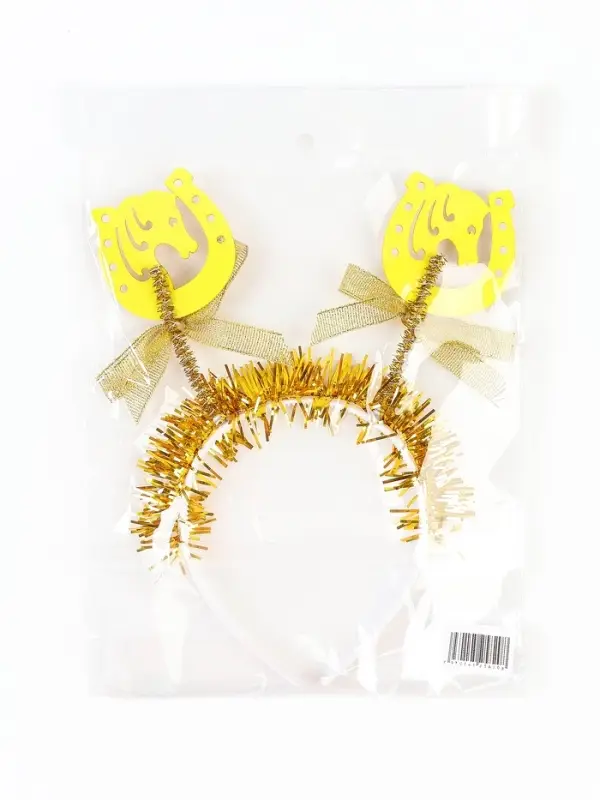Карнавальный ободок "Лошадка", цвет золотой