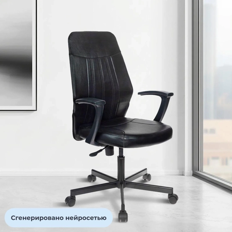 Кресло 0MX_VB_EChair-224 PPU к/з черный, металл