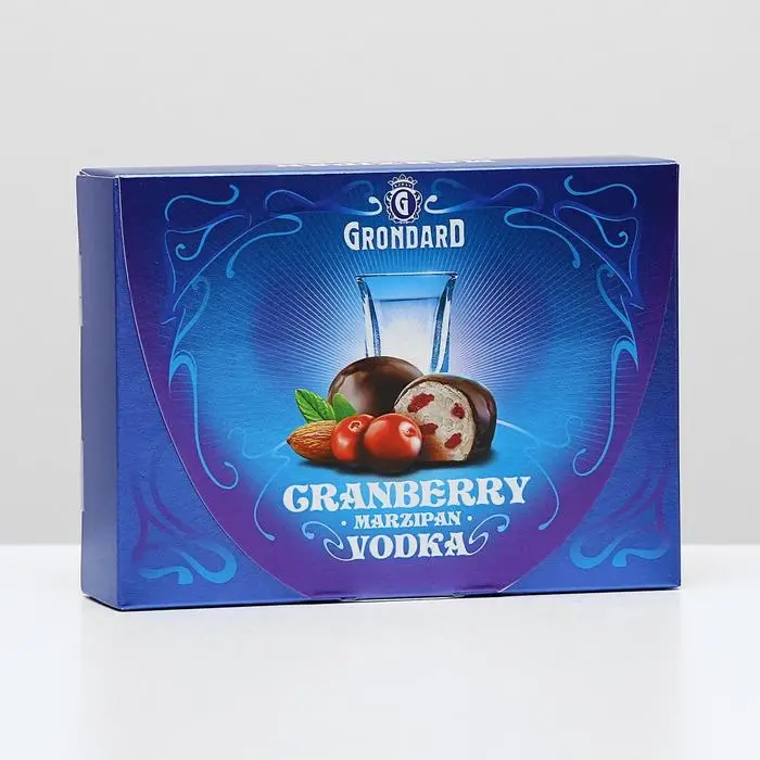 Конфеты глазированные "Марципановые с кусочками клюквы и водкой" 98 г