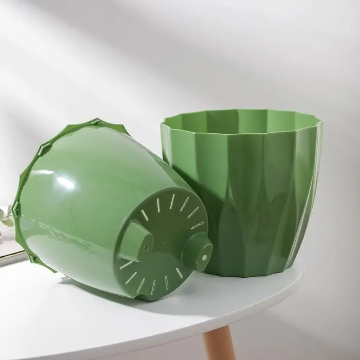 Кашпо для цветов со вставкой &laquo;Флюте&raquo;, 3 л, малахит