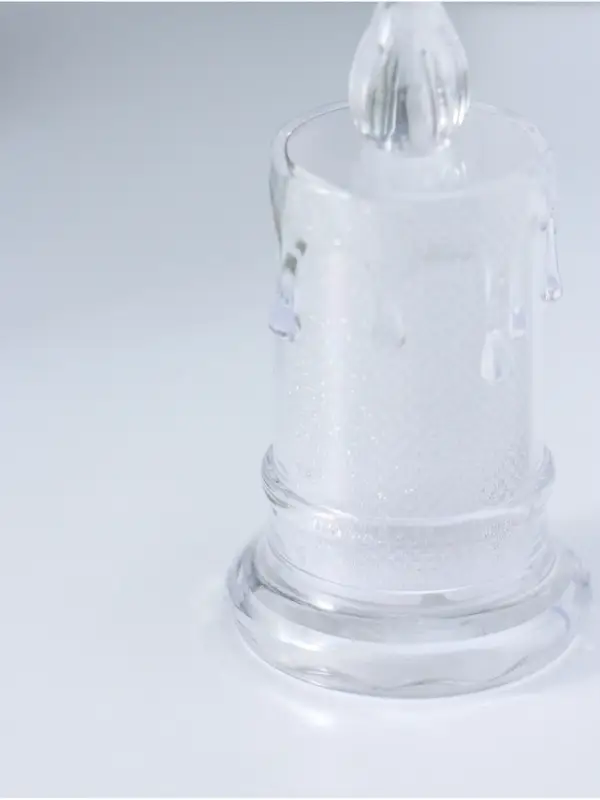 Светодиодная свеча LED - ночник RISALUX &laquo;С подтёками&raquo;, 3&times;LR41, прозрачный, 3.5&times;3.5&times;7.2 см