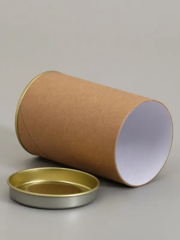 Тубус 63&times;100 мм (80 мм внутр. высота), картон, металлическая крышка