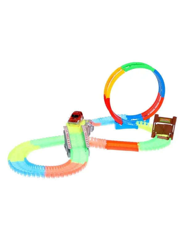 Автотрек &laquo;Магический Трек&raquo;, гибкий, светится в темноте, 132/145 детали, мёртвая петля, МИКС