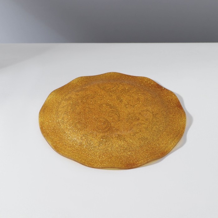 Набор столовый «Растительный узор», 7 предметов: d=30 см - 1 шт, d=18 см - 6 шт, цвет бежевый с золотым Набор столовый «Растительный узор», 7 предметов: d=30 см - 1 шт, d=18 см - 6 шт, цвет бежевый с золотым