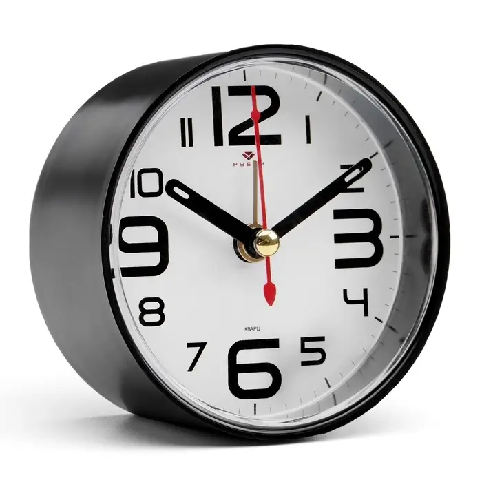 Будильник-часы настольные &laquo;Классика&raquo;, 8&times;8 см, от батарейки АА, чёрный