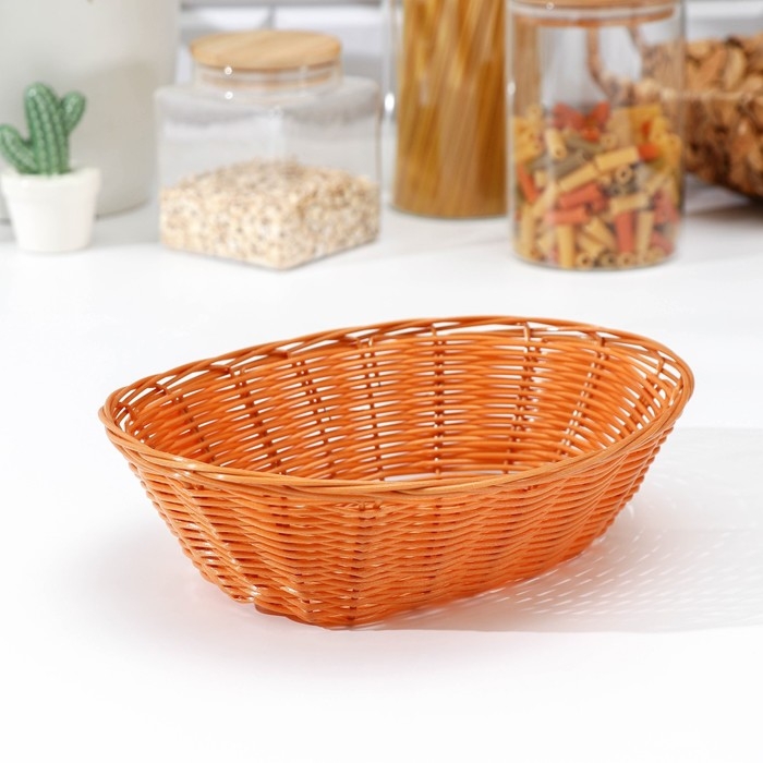 Корзинка для подачи Доляна «Капучино», 25×18×6,5 см, цвет коричневый Корзинка для подачи Доляна «Капучино», 25×18×6,5 см, цвет коричневый