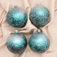 Ёлочные игрушки &laquo;Джейн космос&raquo;, шары новогодние, d=8 см, 4 шт., изумрудный