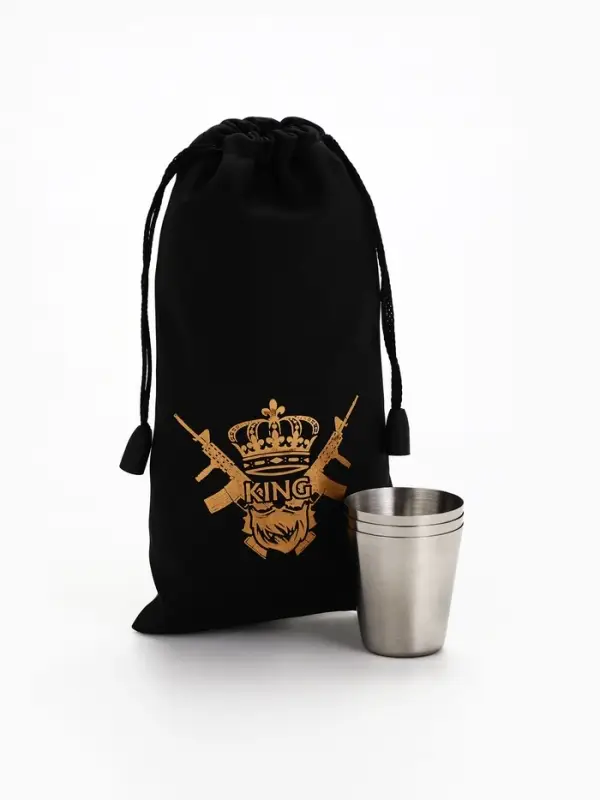 Стопки в чехле &laquo;Король&raquo;: нержавеющая сталь, набор 3 шт.&times;30 мл