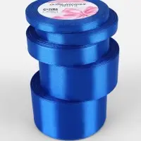 Атласная лента, набор 5 шт., 6/10/20/40/50 мм, 23&plusmn;1 м, синяя №40