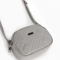 Сумка женская кросс-боди на молнии, 19&times;7&times;15 см, в клетку, серая