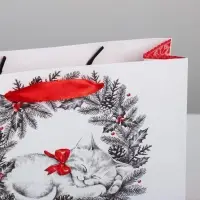 Пакет ламинированный «Новогодний котёнок», MS 23 х 18 х 8 см