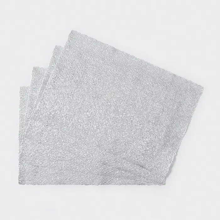 Салфетки сервировочные на стол Доляна &laquo;Соломка&raquo;, 30&times;45 см, 4 шт., серебряные