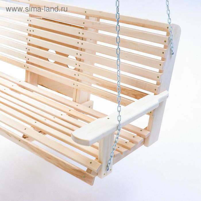 Скамейка-качель двухместная с выдвижным подлокотником подвесная Скамейка-качель двухместная с выдвижным подлокотником подвесная