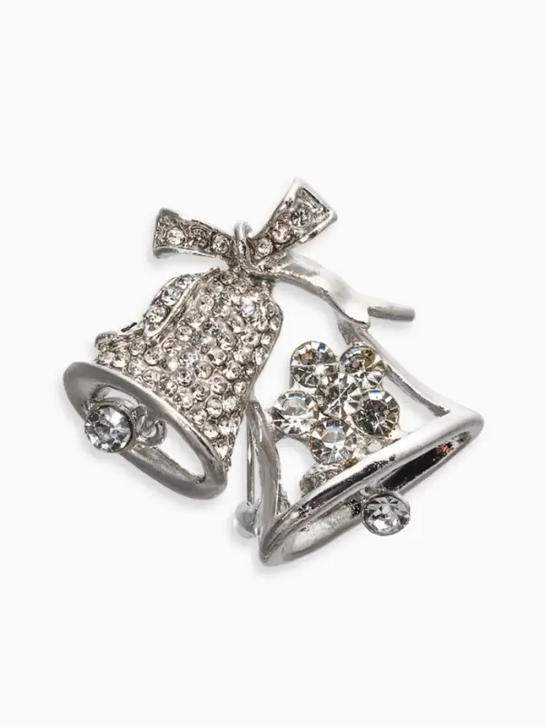 Брошь &laquo;Колокольчики&raquo;, белая в серебре