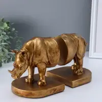 Держатели для книг полистоун "Носорог" набор 2 шт 12х26,5х15 см