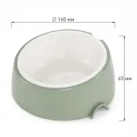 Лего-миска для животных &laquo;Фокси&raquo;, 300 мл, с наклоном, пластик, цвет фисташковый