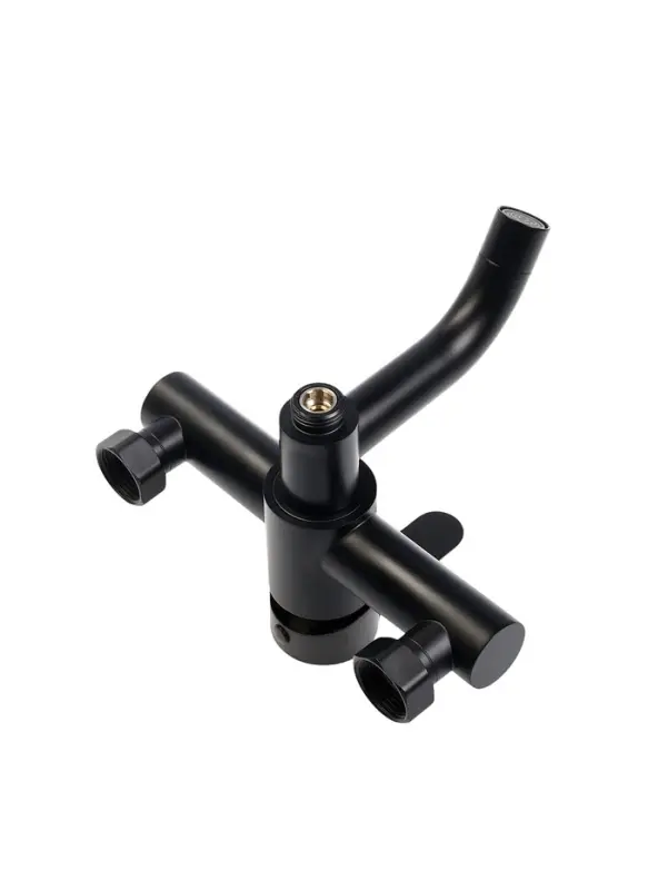 Смеситель для ванны ZEIN Z3491, изогнутый излив, душевой набор, нержавеющая сталь, черный