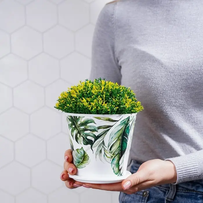 Горшок для цветов Доляна «Кариота», 800 мл, цвет белый Горшок для цветов Доляна «Кариота», 800 мл, цвет белый