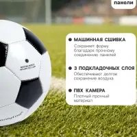Футбольный мяч ONLYTOP, р.3, PVC, машинная сшивка, 32 панели