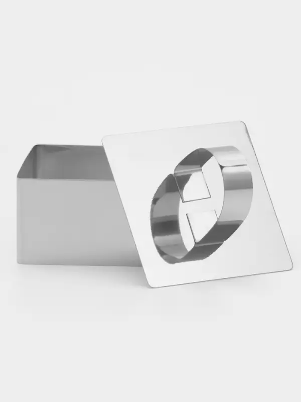 Форма для выкладки Доляна &laquo;Квадрат&raquo;, 8&times;8&times;4 см, с прессом, толщина 3 мм, нержавеющая сталь